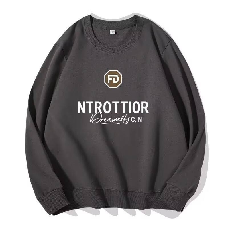 2025 NEW 2025 Trendy Brand American Retro Spoof Print Long Sleeve Sweatshirt Men American High Stree