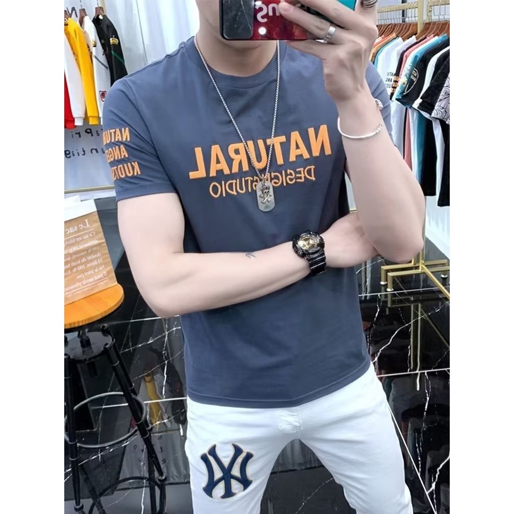2025 NEW 2025 T-Shirt Fashion Urban Spirit Slim Fit Short Sleeve City Style Daily Men's Fashion Tren