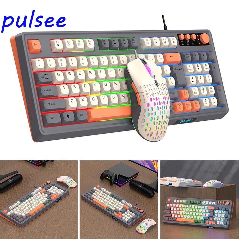 แป้นพิมพ์ PULSEE RAIKU T98,ชุดเมาส์คีย์บอร์ดเค้าโครงกุญแจแบ็คไลท์ 98,แสงส่องสว่างการเชื่อมต่อ USB คี