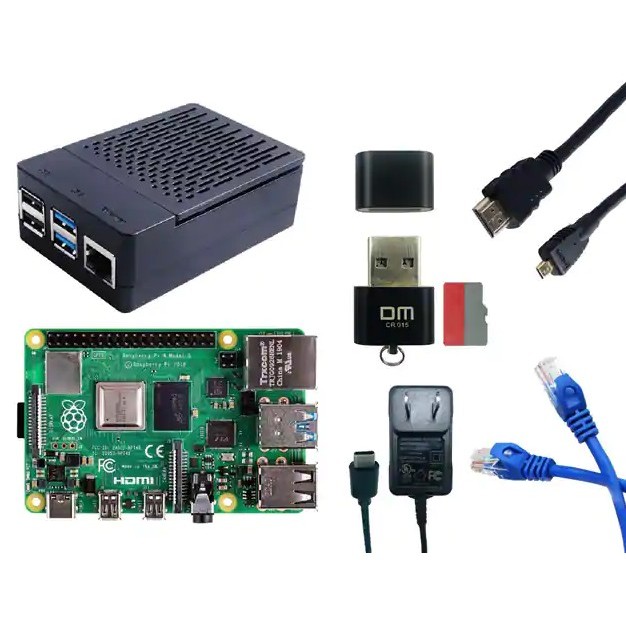 110061125:: แผ่นไม้อัดคอมพิวเตอร์ Raspberry Pi 4B-Starter Kit 4GB