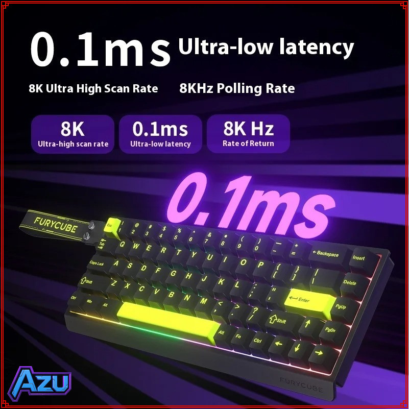 FURYCUBE M68HE คีย์บอร์ดเชิงกลเล่นเกมแบบมีสาย Latency ต่ําแกนแม่เหล็กปรับแต่ง FPS คอนโทรลเลอร์อิเล็ก