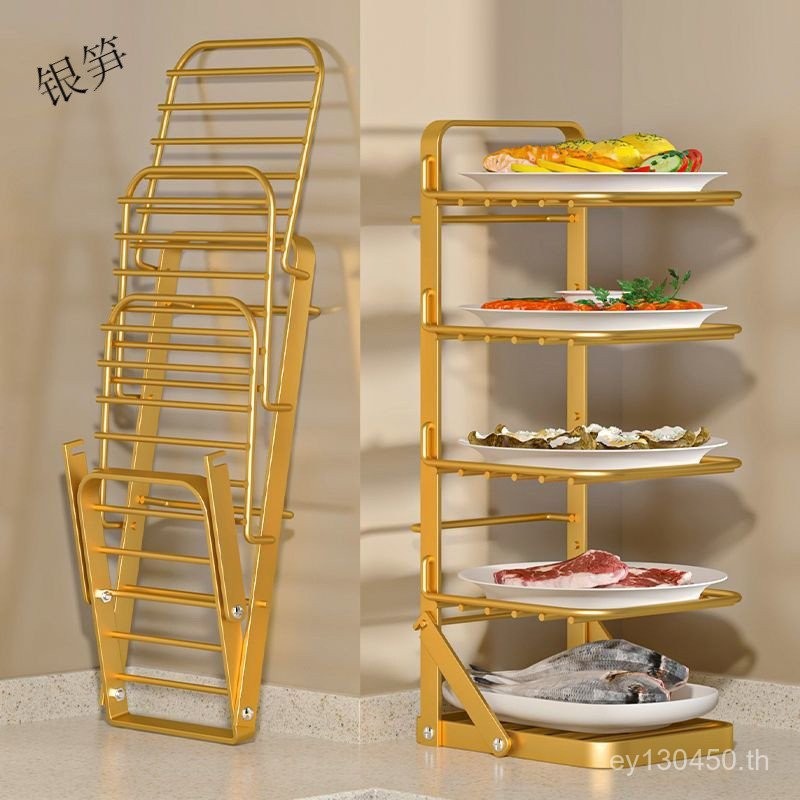 จานผักประเภทชั้นวางพับได้ตารางจานจานติดผนังเครื่องมือที่มีประโยชน์มัลติฟังก์ชั่พับห้องครัวเตรียมผักอ