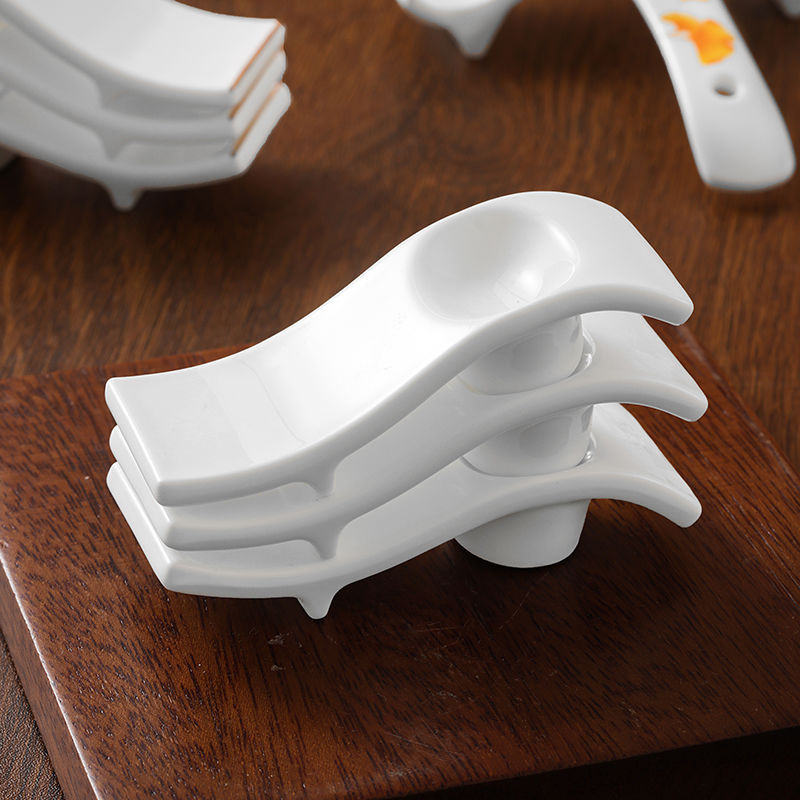 Ceramic Spoon and Chopstick Holder for Restaurant Use#Hotel White Porcelain Chopstick Holder Spoon H