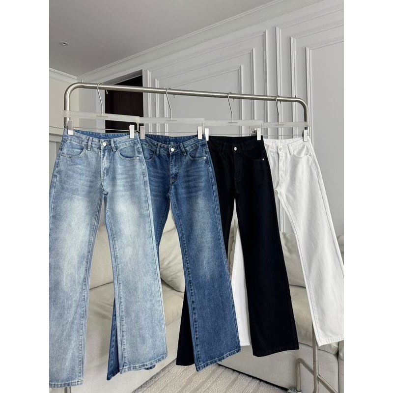 PTJ32193 กางเกงยีนส์ขากระบอกเล็กเอวต่ำ PROMTHONG