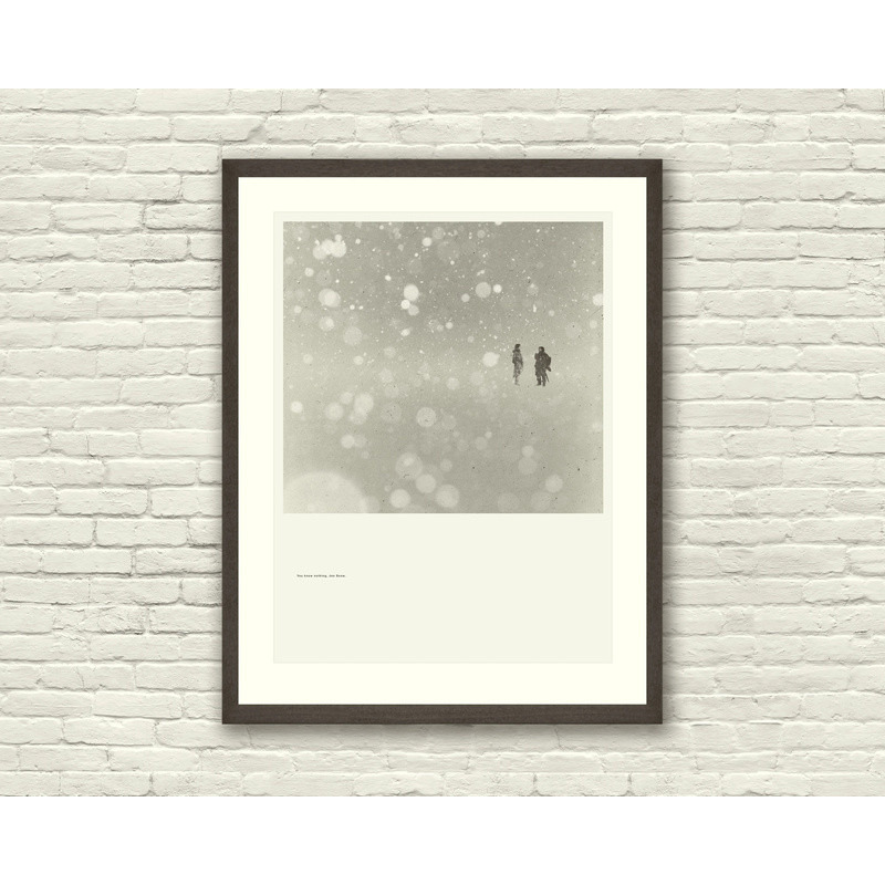 โปสเตอร์ Game of Thrones สไตล์ทันสมัย - Jon Snow และ Ygritte บนพื้นหลังสีดำ, ตกแต่งบ้านย้อนยุคและบูต