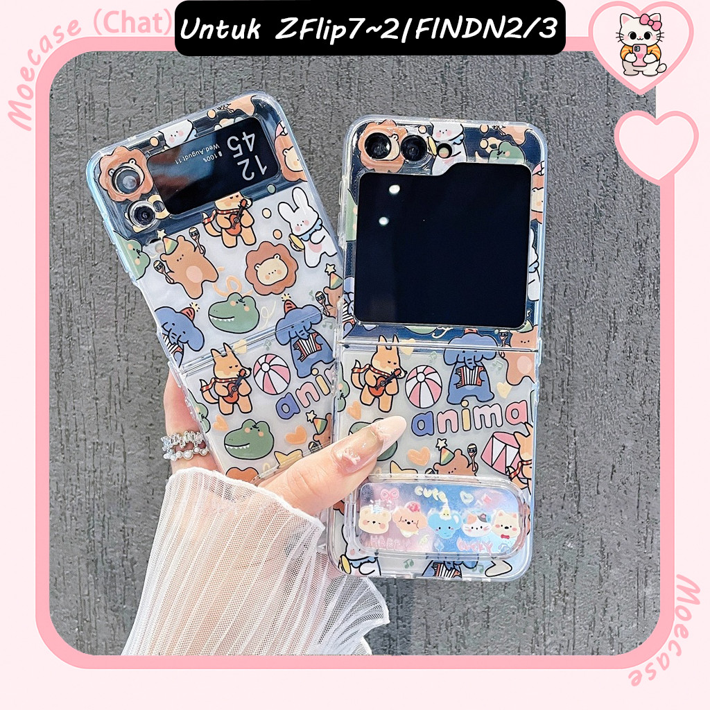 HP Moecase พิเศษที่ไม่ซ้ํากันน่ารักพับกรณี Samsung Z Flip 7/2/3/4/5/6 และสําหรับ OPPO FIND N2 N3 FLI