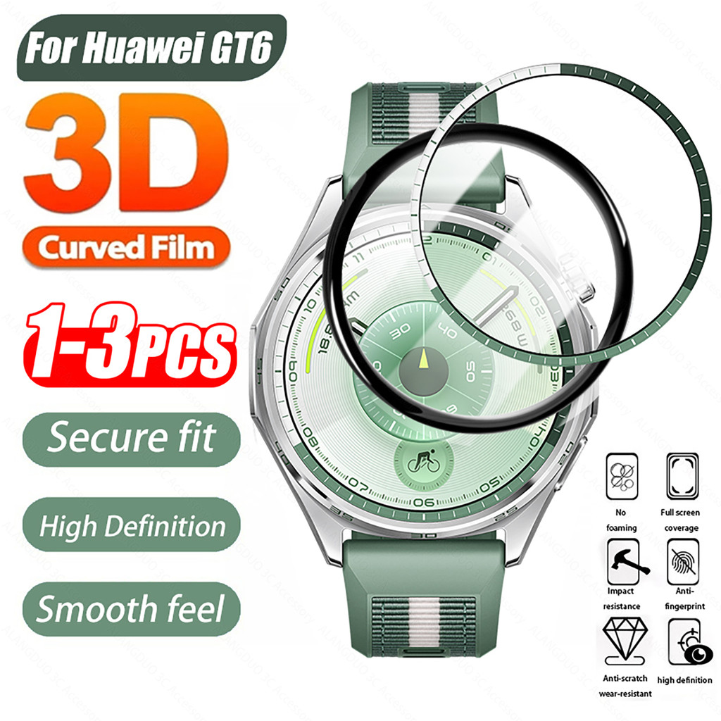 1-3PCS Huawei นาฬิกา GT 6 41 มม.6Pro ป้องกันหน้าจอ 3D ฟิล์มสําหรับ Huawei SmartWatch GT6 Pro 46 มม.ScratchProof สติกเกอร์ป้องกันอุปกรณ์เสริม