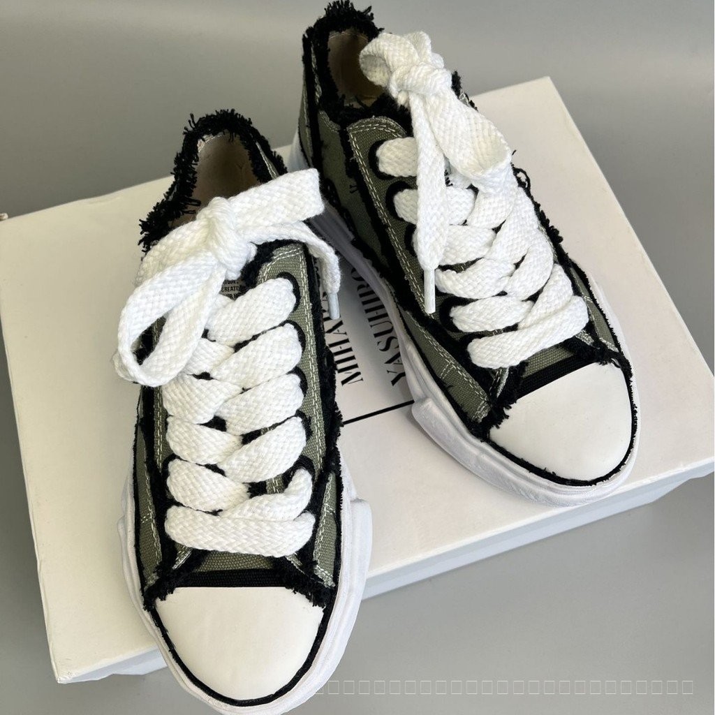 Mihara Yasuhiro Frayed Edge Dissolving Shoes mmy Lace-up Japanese-style Canvas Shoes Height-increasi