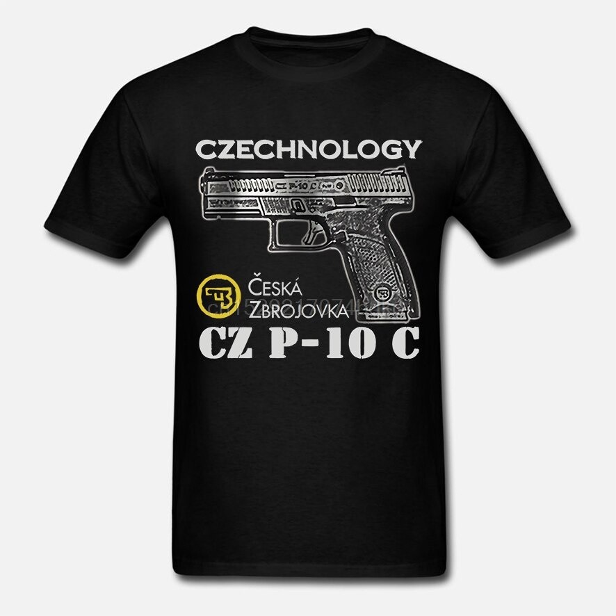 S-5XL【เตรียมจัดส่ง】เสื้อยืดผู้ชายผ้าฝ้ายเสื้อยืดใหม่ CZ USA CZECHNOLOGY CESKA ZBREJOVKA CZ P10C USA 