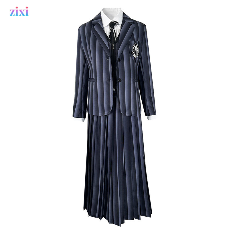 ชุดคอสเพลย์ตัวละครหลักจากภาพยนตร์ Adam's Family ในสไตล์นักเรียน สำหรับHALLOWEEN COSTUME