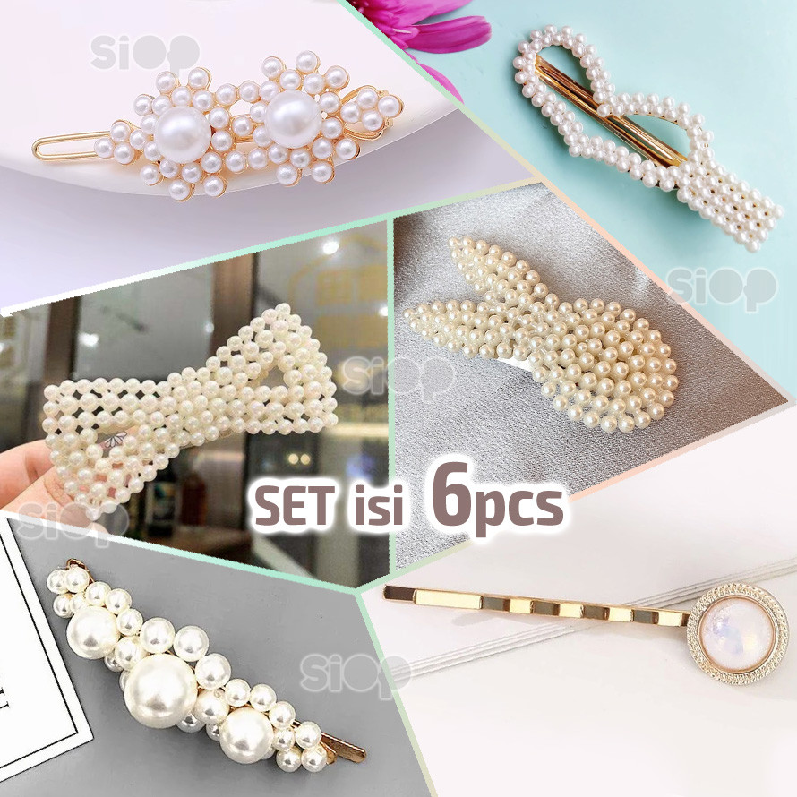 SET OF CLIPS [SJ] กิ๊บติดผมสไตล์เกาหลี (SJ003 บรรจุ 6 ชิ้น)