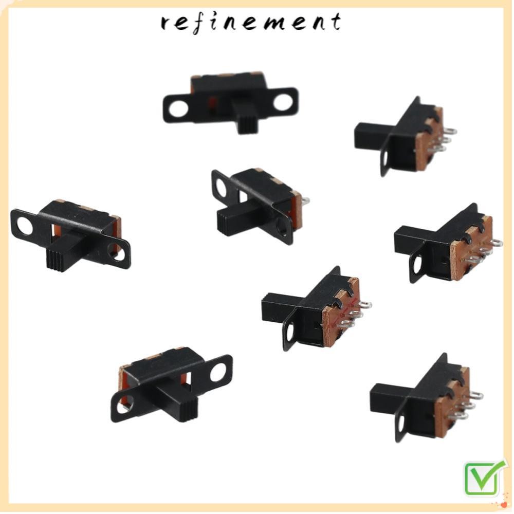 REFINEMENT 8 ชิ้นสวิตช์สไลด์, DC 50V 0.5A SS12F15VG6 Micro Mini Toggle Switch, 6 มม.แผง Mount 3 ขา 2