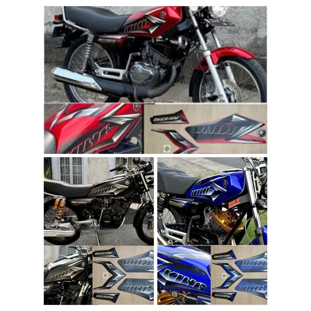 MERAH ORIGINAL YAMAHA RX KING 2008 BLACK BLUE RED STRIPING STICKER RX KING BLACK STRIPING RX KING RE