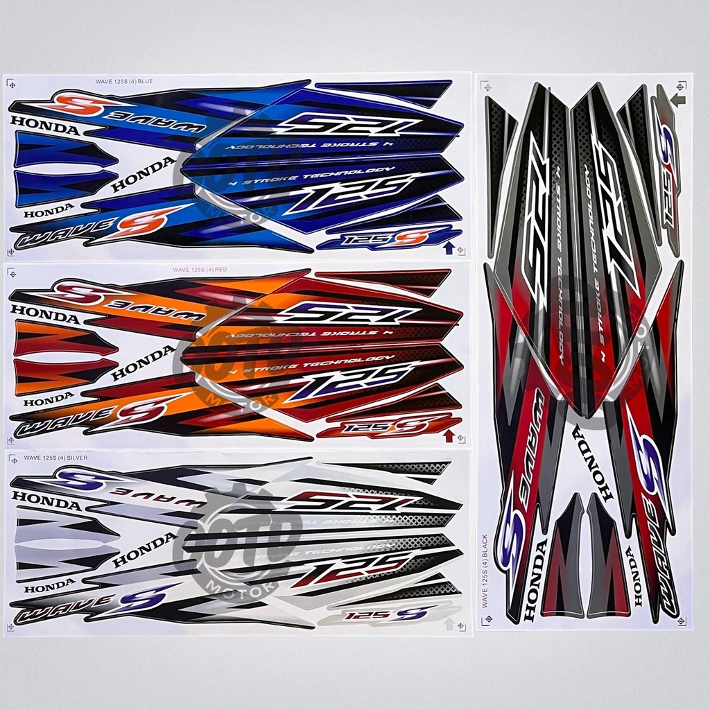 Honda Wave 125 S (4) Motor Stiker Body Cover Sticker Stripe Automotive Motorcycle