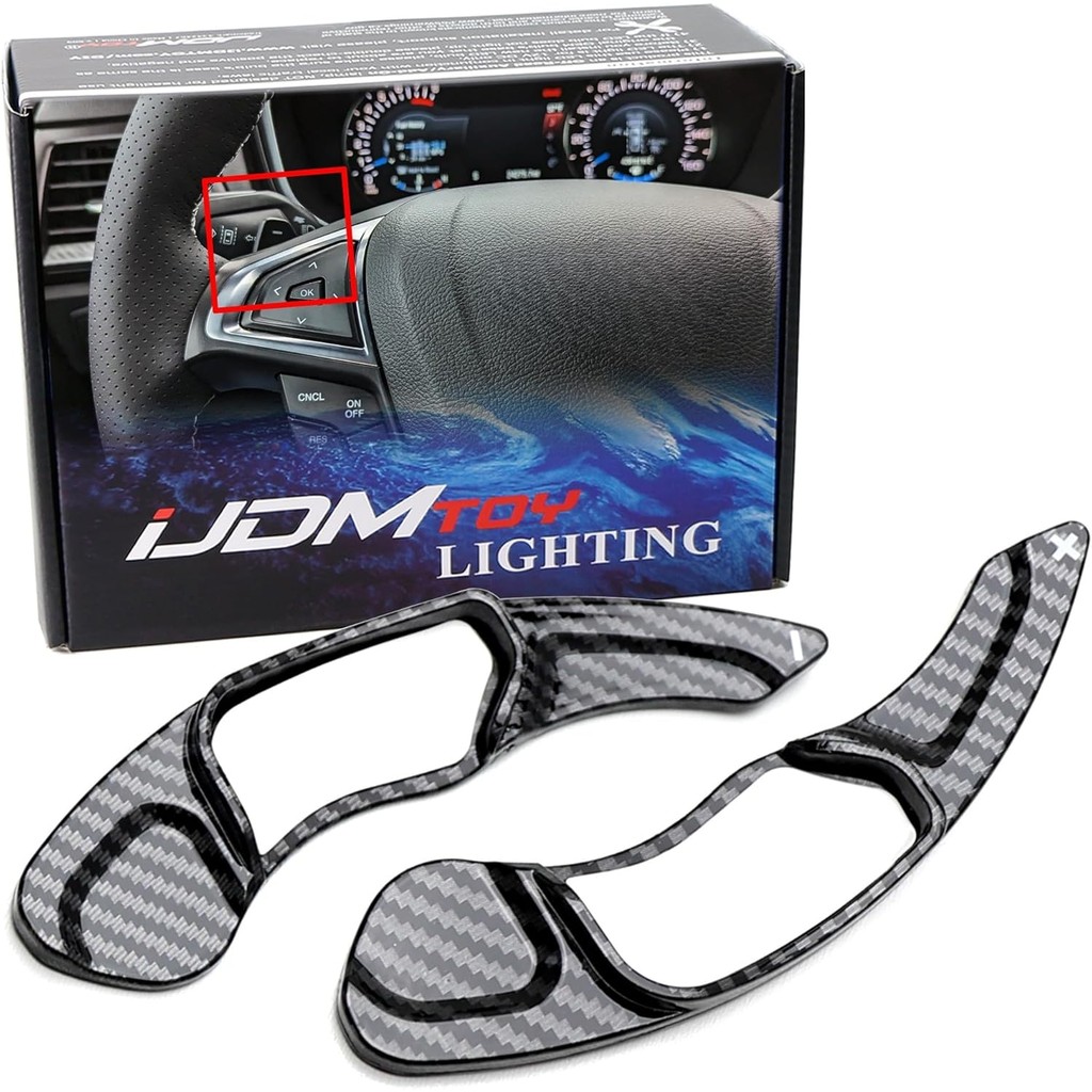 IJDMTOY Twill-Weave รูปแบบคาร์บอนไฟเบอร์ขนาดใหญ่ Paddle Extensions ใช้งานร่วมกับ 2013-2020 2nd Gen F