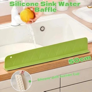 Silicone Sink Splash Guard with Suction Cup Sink Backsplash Dish Washing Baffle Board for Kitchen Countertop Partition
