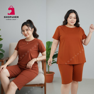 Shop4Her | KATHERINE Plain Colors Tshirt and Tokong Terno for Plus Size and Free Size Women Spandex