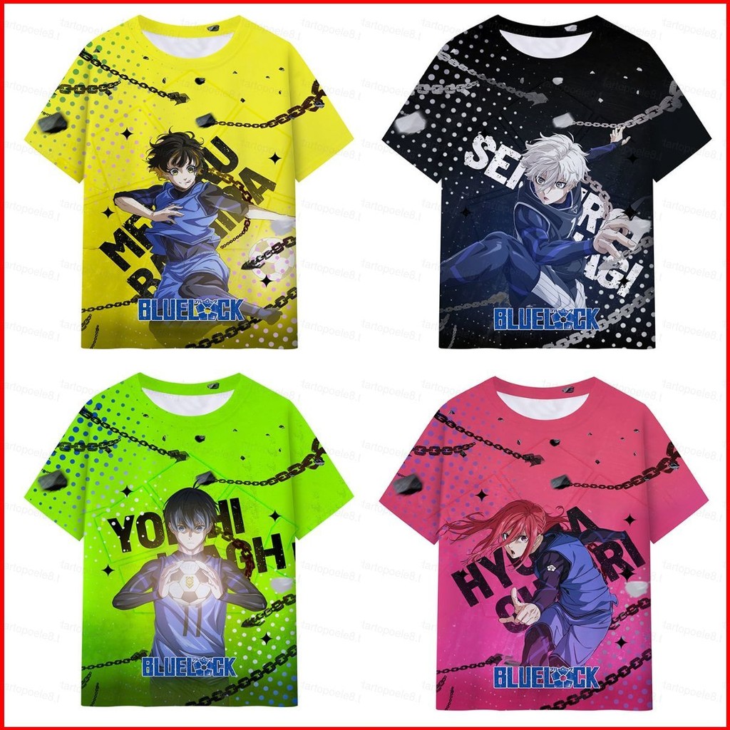 ST8 T-Shirt แบบอนิเมะ สำหรับทั้งสองเพศ คอสเพลย์ Bachira Meguru Isagi Yoichi พิมพ์ลาย 3D