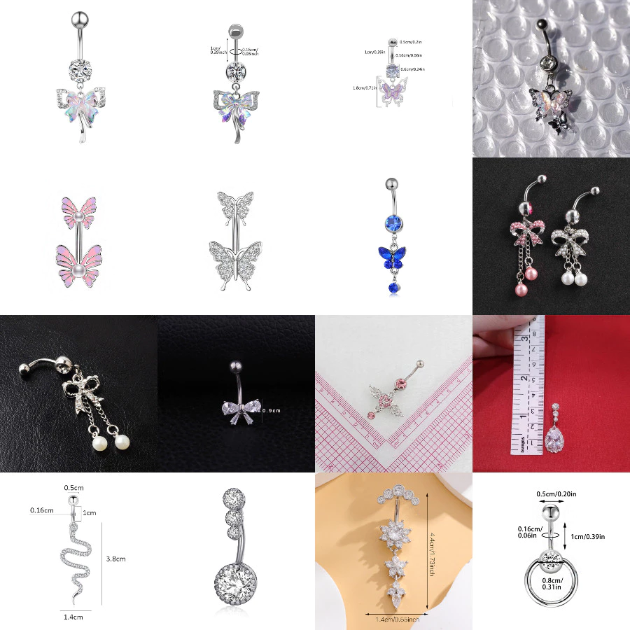 [การจัดส่งสินค้าในคลังสินค้าท้องถิ่น]สะดือแหวนสุภาพสตรีสแตนเลส แบบรีสอร์ทสำหรับชายหาด