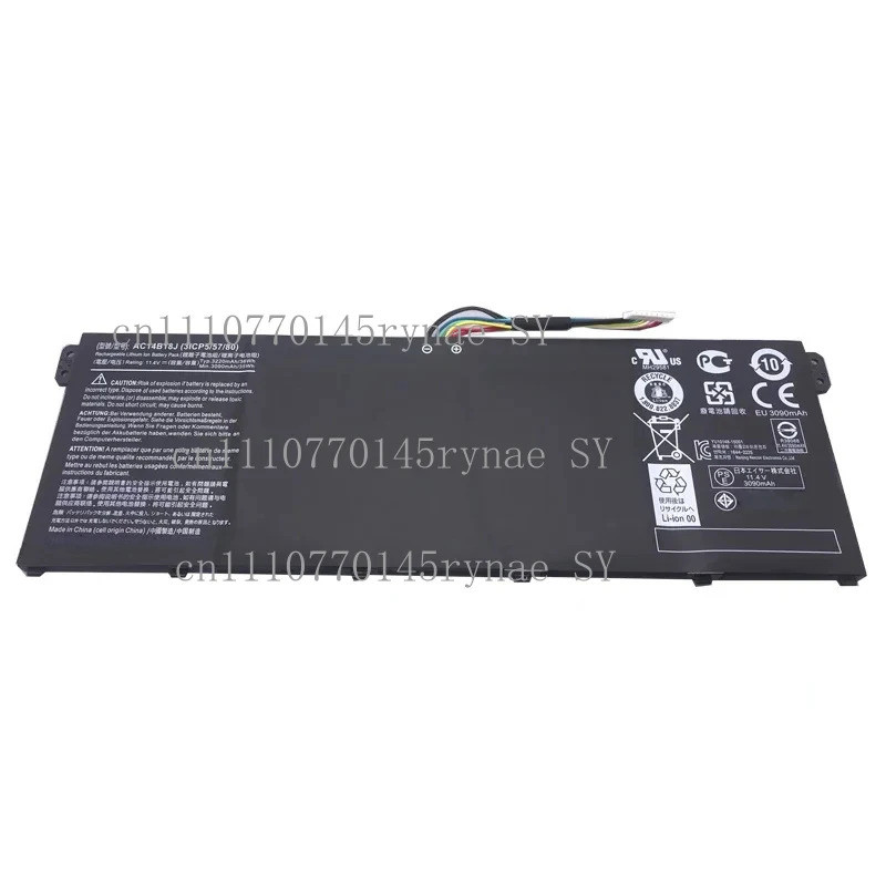 เปลี่ยนใหม่ AC14B18J แบตเตอรี่แล็ปท็อปสําหรับ Acer Aspire ES1-511 512 V3-111P CB3-531 311 TravelMate