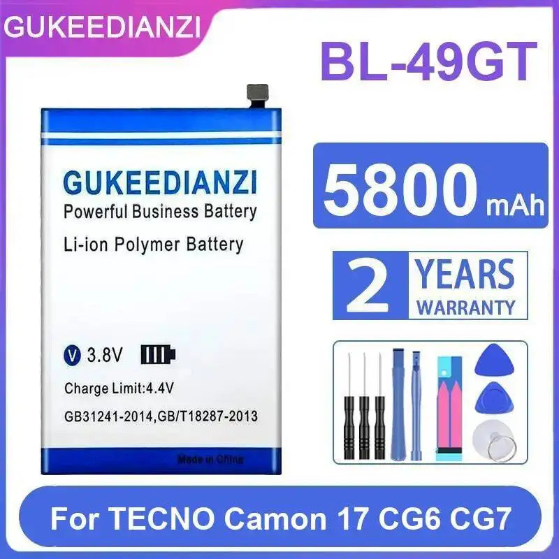 Stable BL-49GT สําหรับ Tecno Camon 17 CG6 CG7 5800mah แบตเตอรี่โทรศัพท์มือถือ