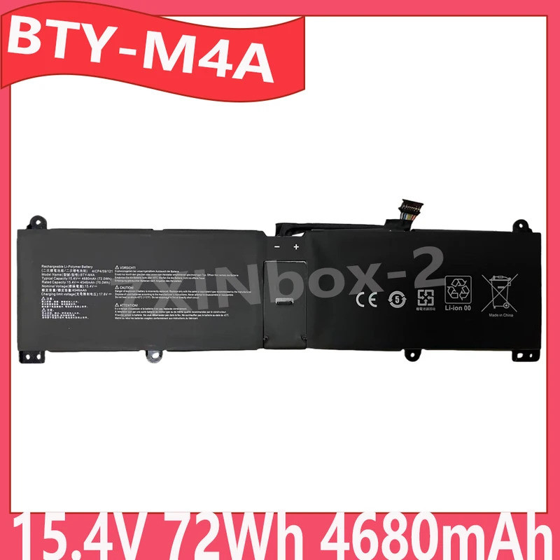 ใหม่ BTY-M4A 15.4V 4680mAh 72Wh แบตเตอรี่แล็ปท็อปสําหรับ MSI Stealth 14 สตูดิโอ A13VF A12MT A13MT A1