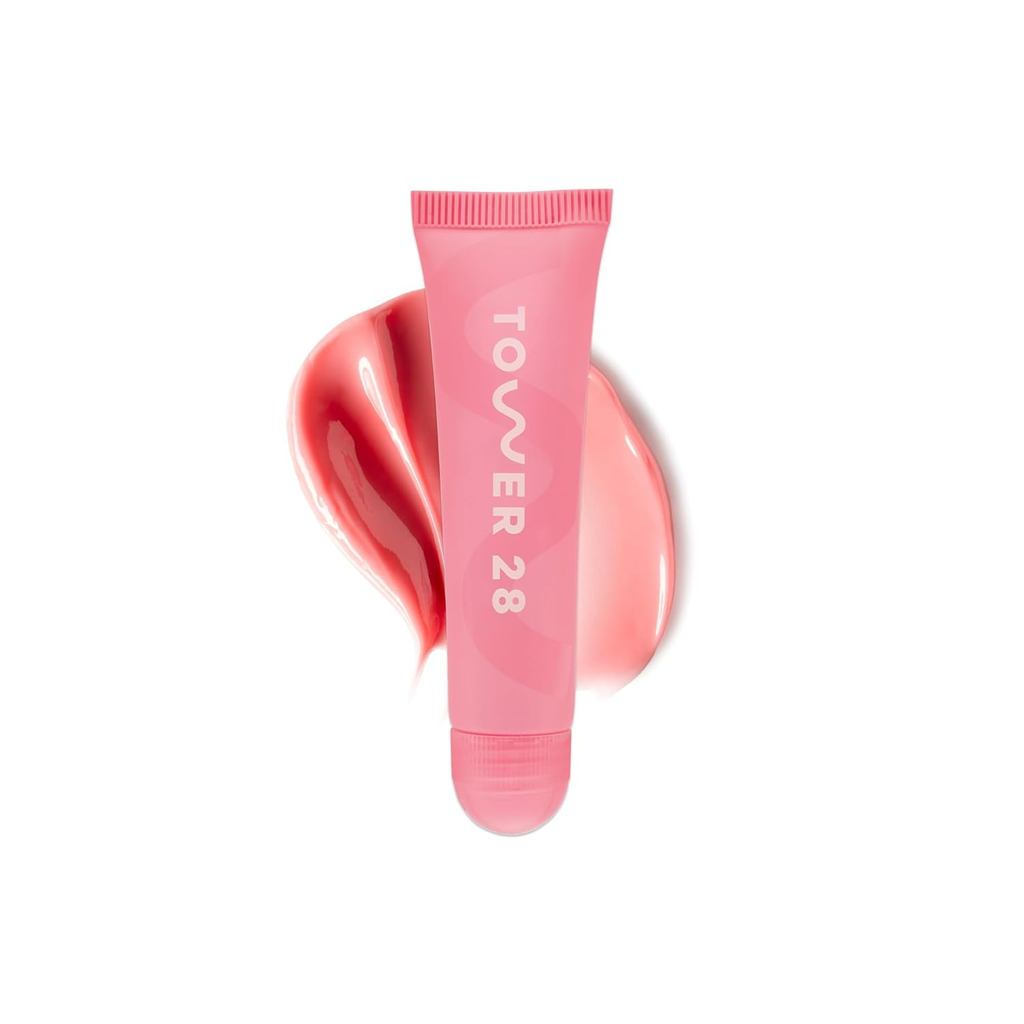 Tower28 Lip Balm-Porescent Glossy Boutique+Night Lip Mask with Jojoba combed Oil และ Shea Butter-Sof