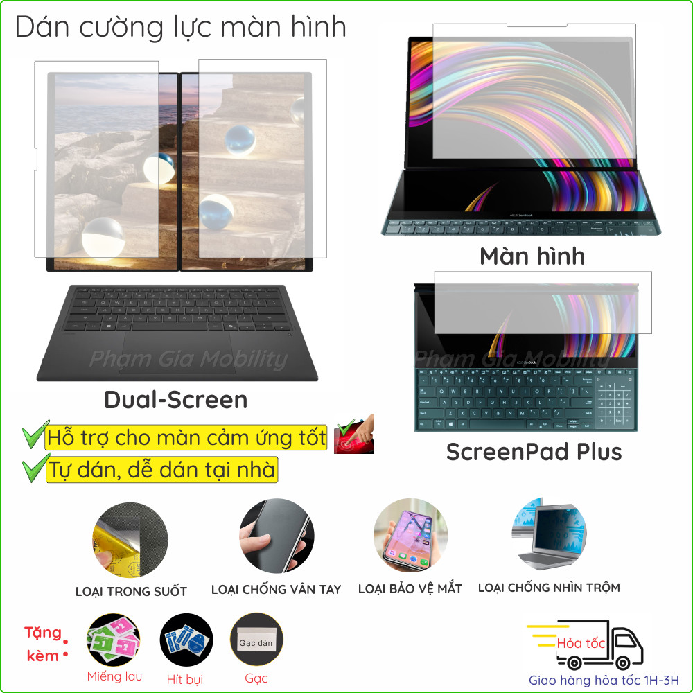 กระจกนิรภัยสําหรับ Asus Zenbook Pro Duo UX8407AA UX581GV UX501VW UX533FD UX482EG UX482EA UX481F UX84
