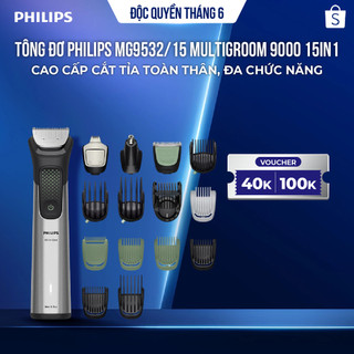 Tông đơ Philips MG9532/15 Multigroom 9000 15in1 cao cấp cắt tỉa toàn thân, đa chức năng
