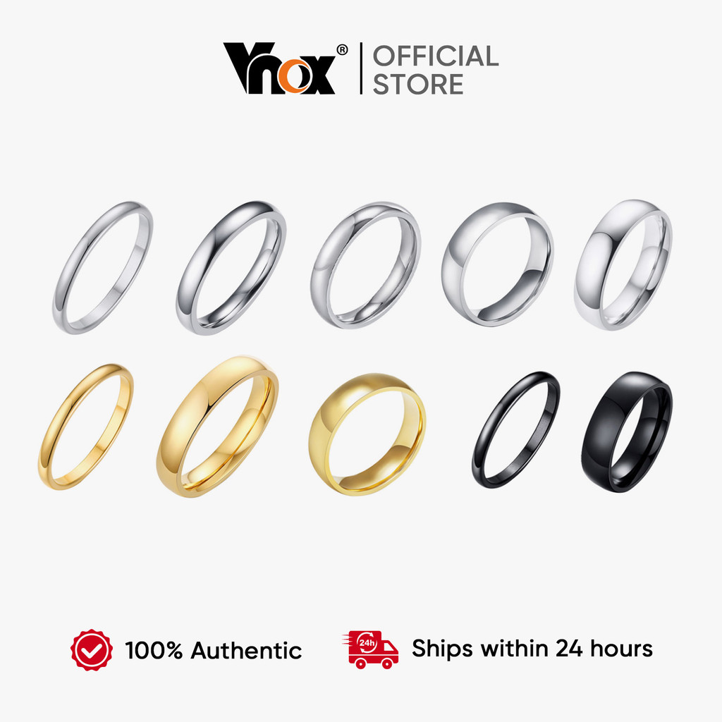 Vnox 2 มม.-6 มม. สูงภาษาโปลิชคําแหวน Unisex,สแตนเลสสตีลป้องกันการซีดจางสวมใส่ทุกวันสําหรับผู้ชายและผู้หญิง,ของขวัญที่สมบ