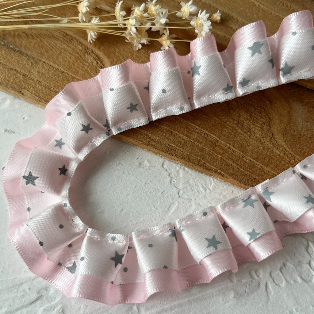 [100cm] ดาวคลื่นจุดลูกไม้อุปกรณ์เสริมความรักแขวนกระเป๋า DIY วัสดุแฮนด์เมดเสื้อผ้าเด็ก 5 ดาวตกแต่งริบบิ้น