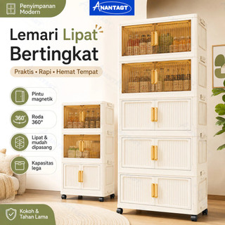 Anantagt Lemari Plastik Serbaguna 3-6 Tingkat COD Untuk Kamar Dapur Ruang Tamu