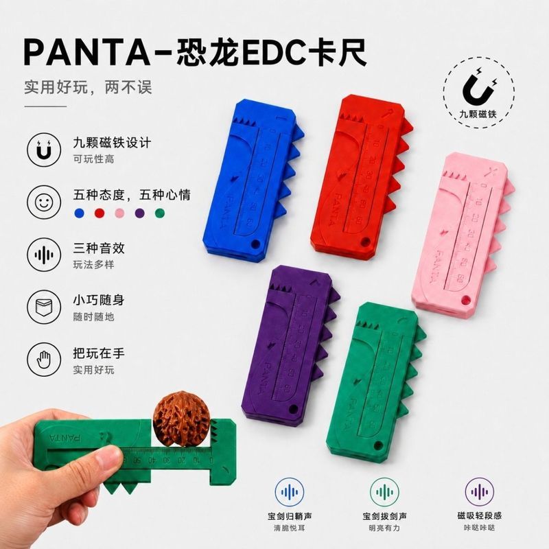 PANTA Dinosaur Play Caliper เฉพาะประกอบ Decompression EDC Toy Niche Handle Piece EDC Mini Caliper