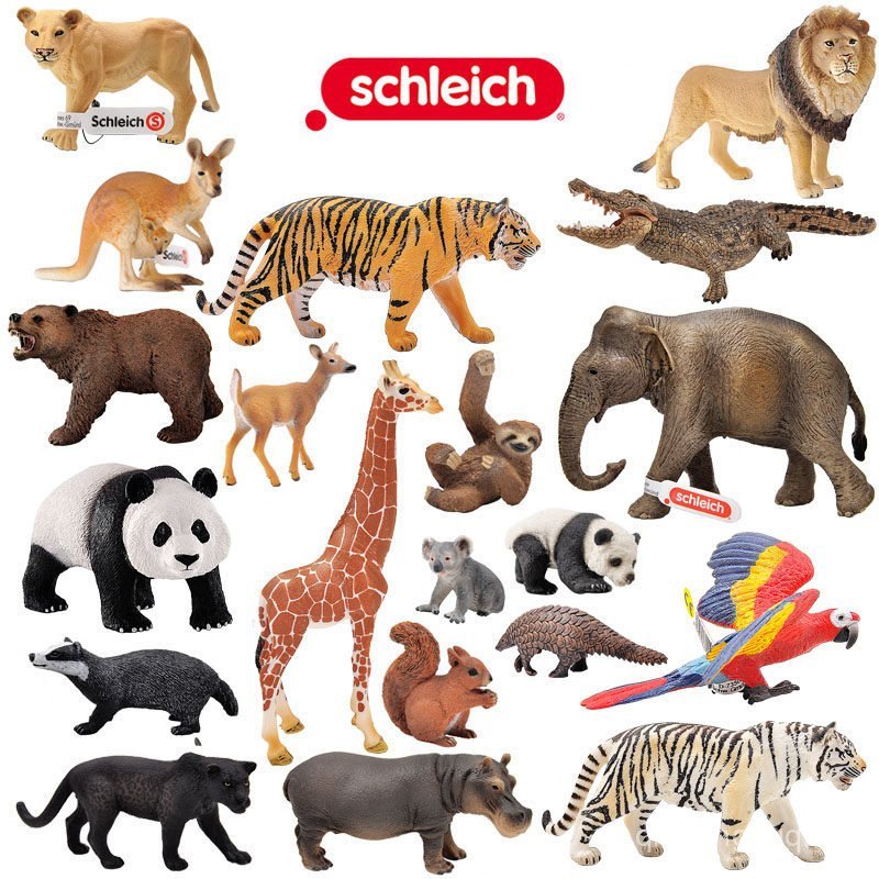 สินค้าใหม่ Schleich สัตว์รุ่น Forest Wildland World Lion Tiger Elephant จําลองของเล่นความรู้ความเข้า