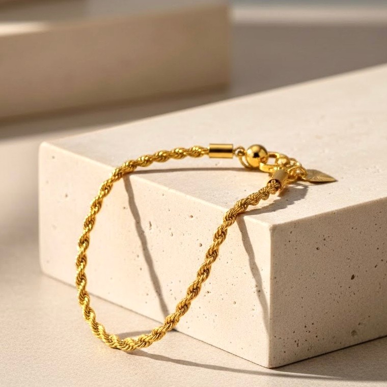 Kt Fashion Gold Bangkok Twisted Rope Bracelet ขยับขยายต่างๆ