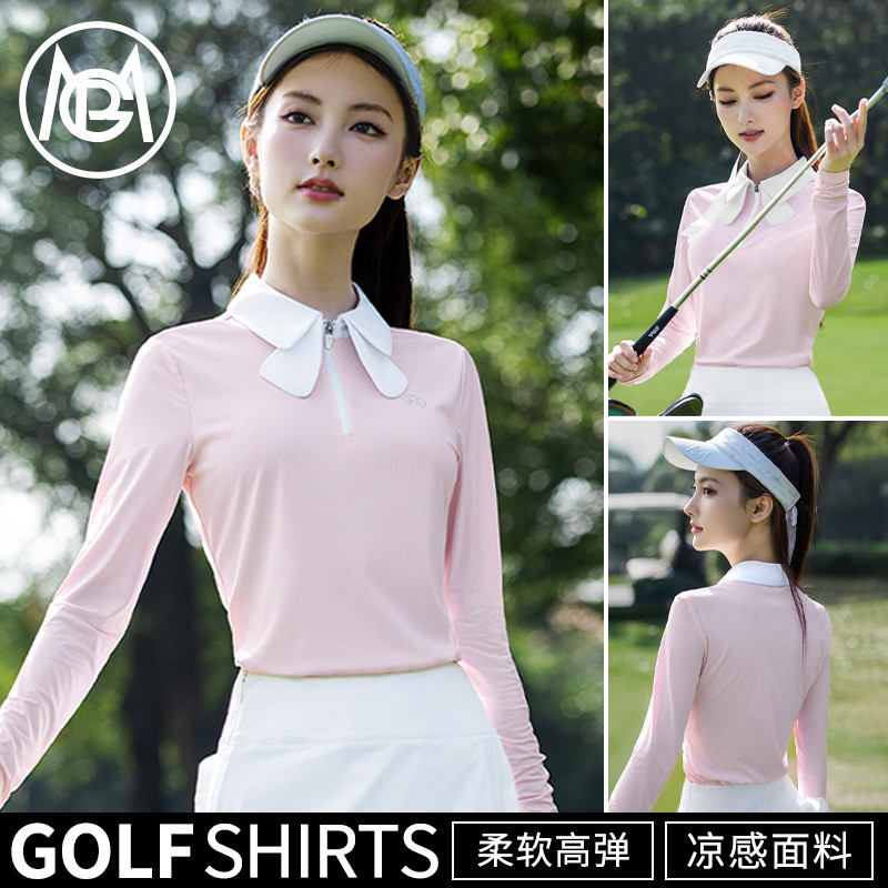 2026 Golf เสื้อยืดแขนยาวสตรีฤดูใบไม้ผลิฤดูร้อนชุดกีฬาระบายอากาศได้สุภาพสตรี POLO Top