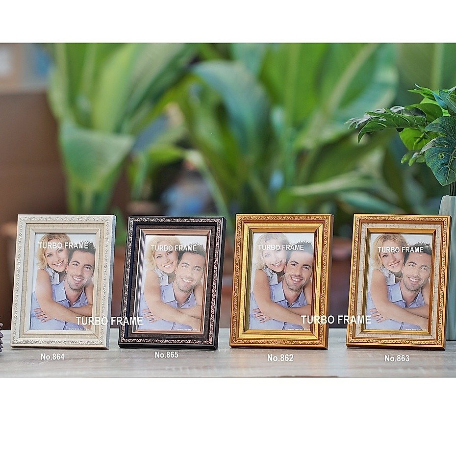 กรอบรูปแต่งบ้าน กรอบรูปของขวัญ ขนาดภาพ 3x4", 4x6", 5x7",6x8" , A5 , B5 สวยหรูน่าใช้มากพร้อมกระจกใส ขาตั้ง หูแขวนผนัง