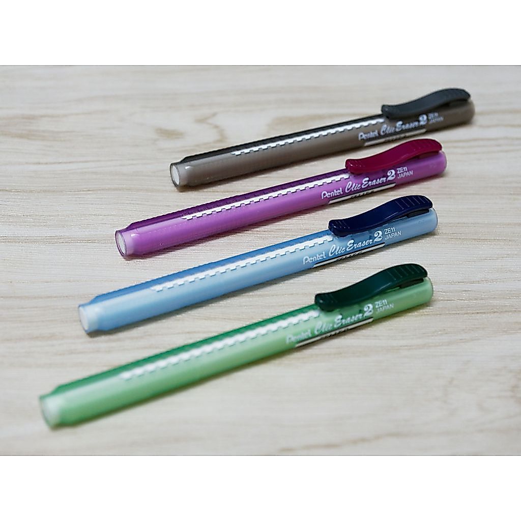 ยางลบเลื่อน ด้ามใส เพนเทล Pentel Slide Clic 2 ZE11T ไส้รีฟิล ZER-2
