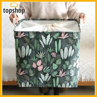 TOPSHOP 100L Large Capacity Laundry Basket Folding Storage Bag Drawstring Clothes Cotton Linen Cloth
