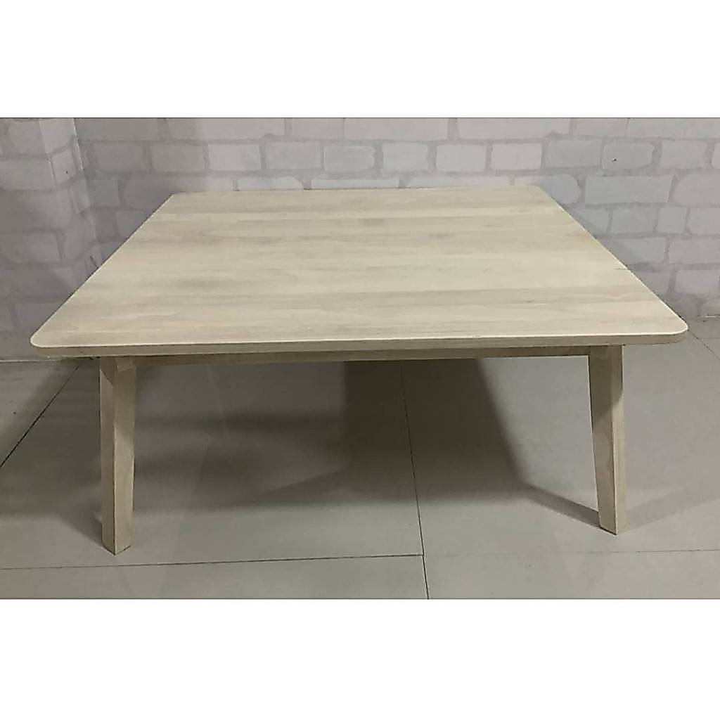 T04 โต๊ะญี่ปุ่นพับได้ไม้ยางพารา(จัตุรัสลบมุม)70*70*28 Cm.