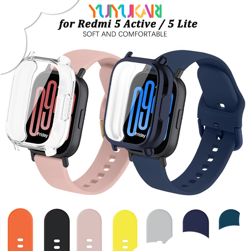 กรณี TPU นุ่มสายซิลิโคนกีฬาสำหรับนาฬิกา for Smartwatch Redmi 5 Active / 5 Lite สายยางป้องกันหน้าจอ Gores