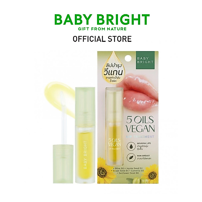Baby Bright 5ออยล์วีแกนลิปทรีทเม้นท์ 2.5g เบบี้ไบร์ท