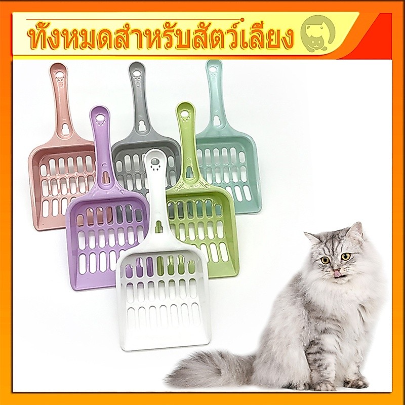 【ร้านไทย】 ช้อนตักทรายแมว ที่ตักทรายแมว ที่กรองทำความสะอาดทรายน้องแมว ขนาด 8.8x19.8x2.5x cm ป้องกันความชื้น เบา เก้าส