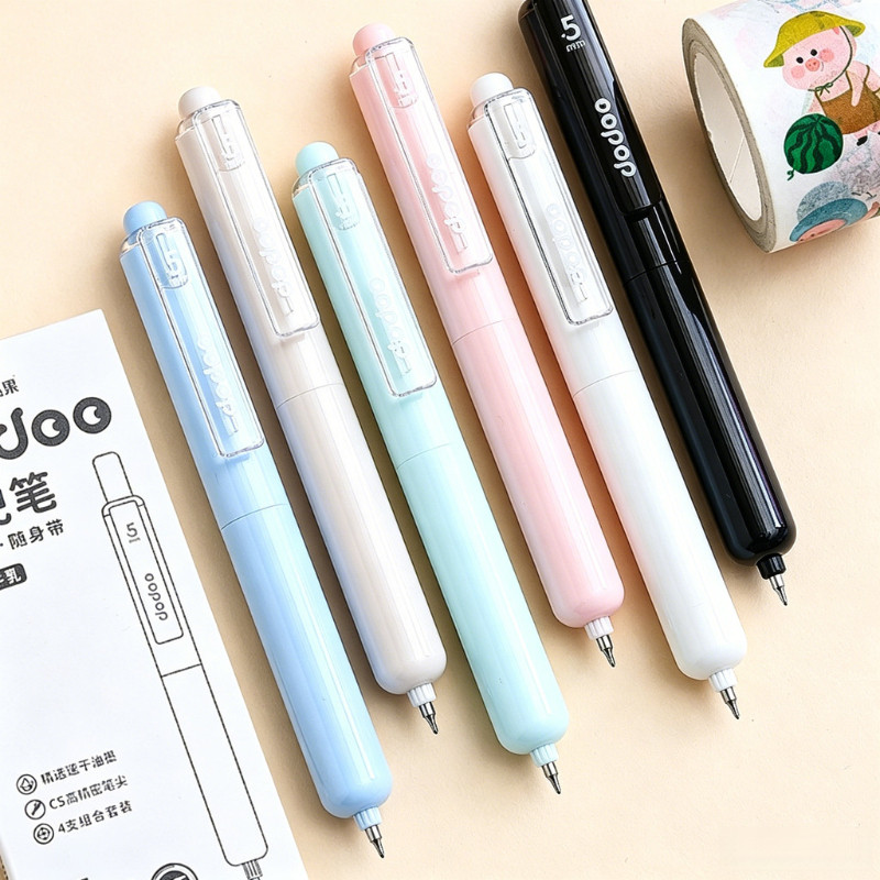 ปากกาพกพาผลไม้สีฟ้า 0.5 มม. ปากกาเจลกด CS Nib ปากกาพกพานักเรียน