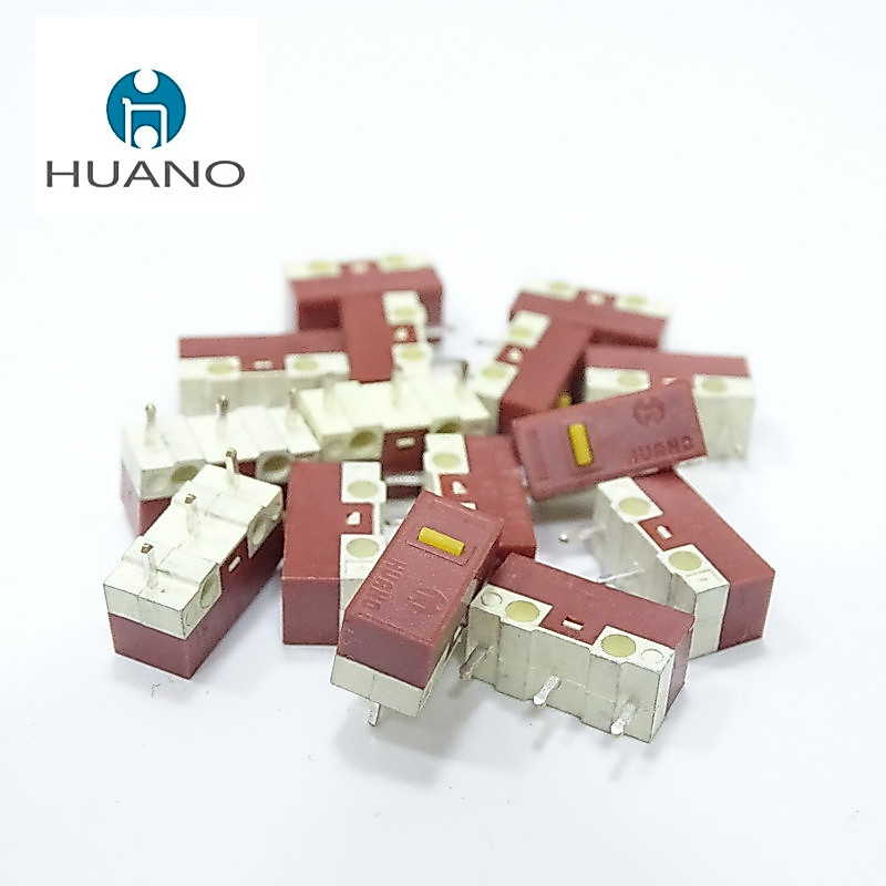 10/5/2 ชิ้น HUANO Micro Switch เงียบปุ่มซ่อมอุปกรณ์เสริม 3PIN สีเหลือง 30 ล้าน/สีขาวจุด 20 ล้านครั้ง