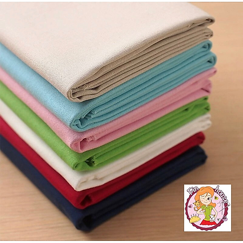 ผ้าคอตตอนผสมลินิน สำหรับงานปัก ผ้าสีพื้น สีสวยพร้อมส่ง เนื้อไม่หนาไม่บาง เหมาะสำหรับปักมากค่ะ