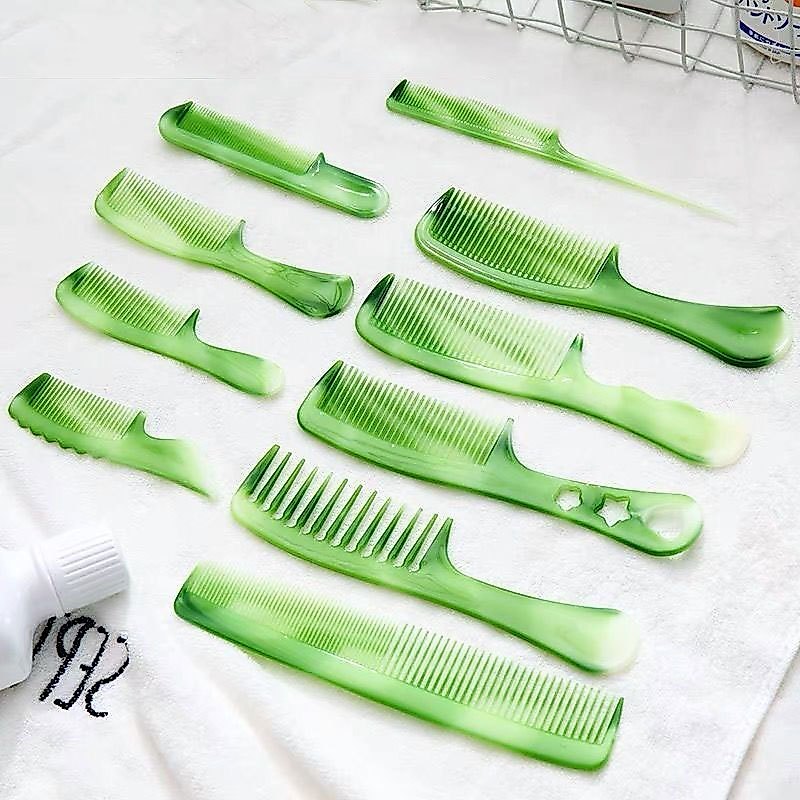 หวีแต่งผม10ชิ้นหวีเอ็นวัวป้องกันไฟฟ้าสถิตย์หวีจัดแต่งทรงผมเครื่องมือจัดแต่งทรงผมที่ตัดขนอุปกรณ์เสริม