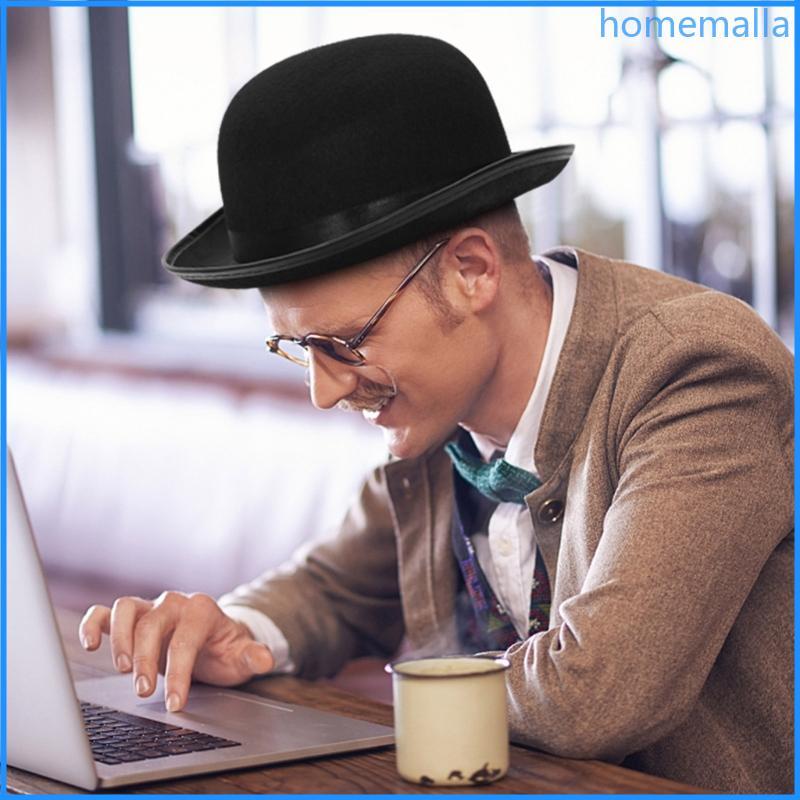 HO น้ําหนักเบา Magician หมวก Bowtie สําหรับผู้หญิงผู้ชายผ้าหนา Bonnet พร้อม Brim Modern Times Jazz Felt หมวกเครื่องมือคอสเพลย์
