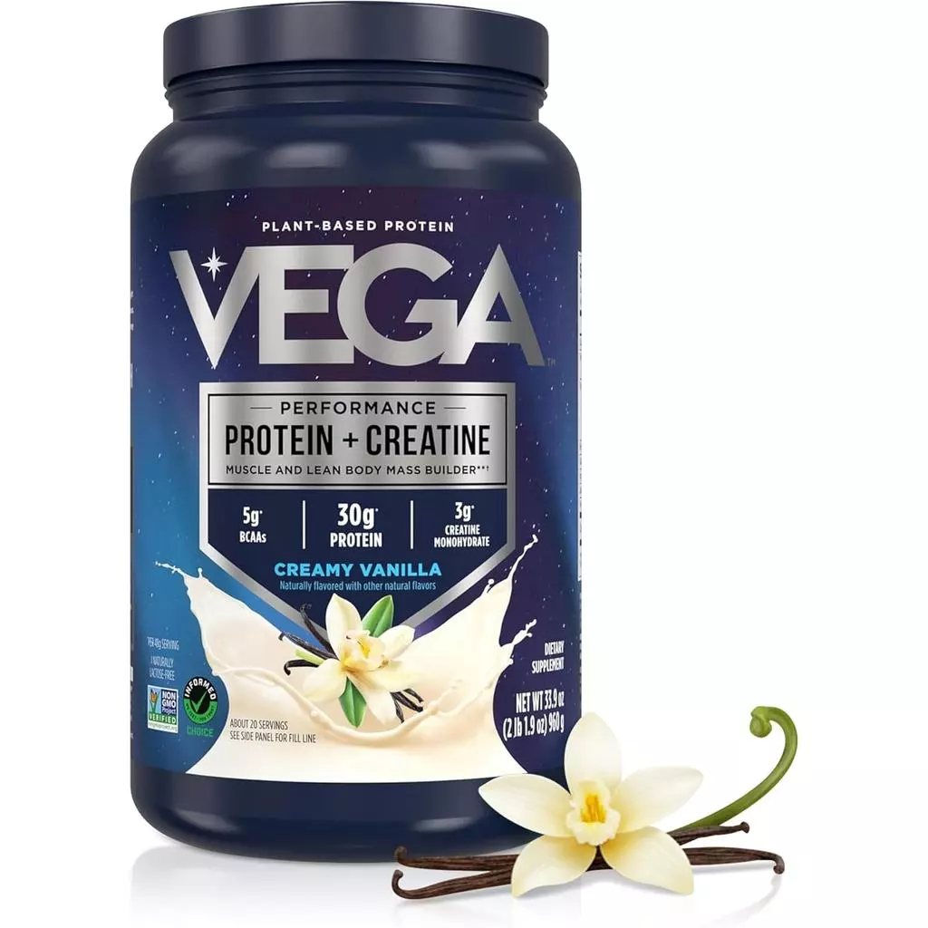 Vega Protein + Creatine ผงโปรตีนพืชผสมครีเอทีน รสวานิลลา 20 เสิร์ฟ