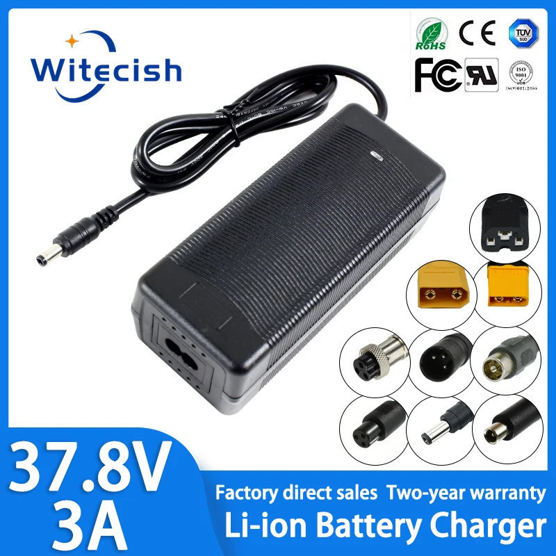 37.8V 3A Charger 9Series 33.3V Li-Ion แบตเตอรี่สมาร์ท Charger ใช้สําหรับ 9S Li-Ion แบตเตอรี่กว้างเลื